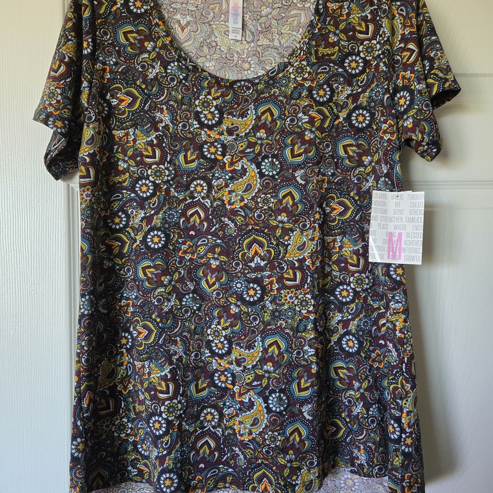 LuLaRoe Multicolor Paisley Short Sleeve Top